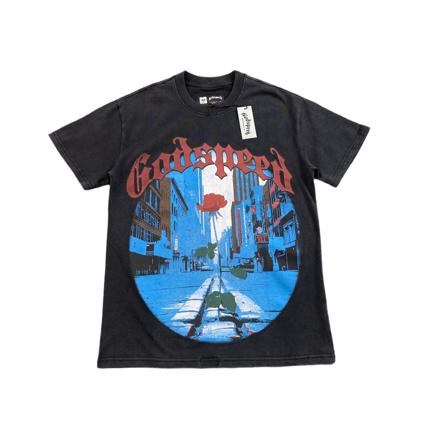 GODSPEED E PLURIBUS UNUM T-SHIRT WASHED BLACK - Phantom Kicks