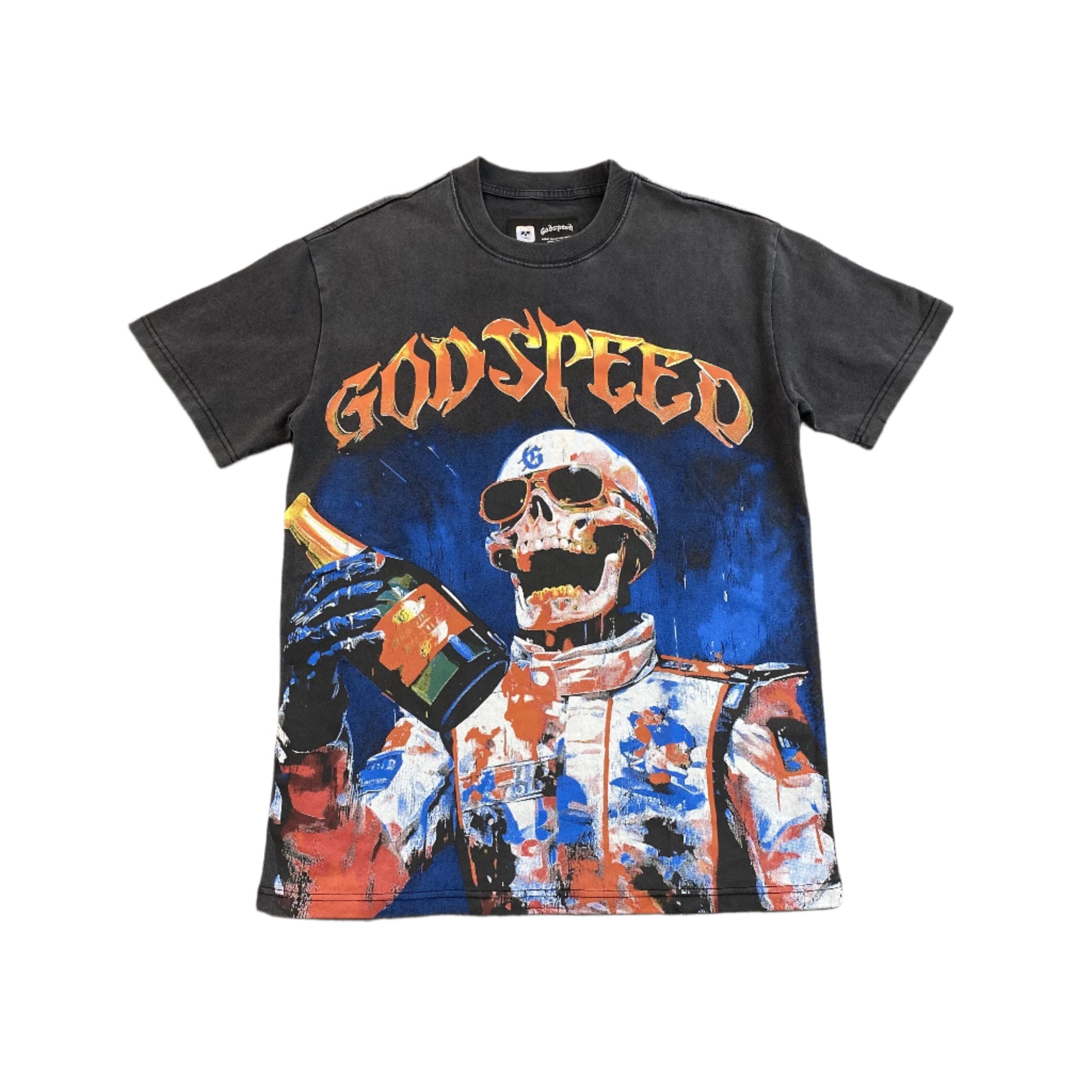 GODSPEED VICTORY TOAST T-SHIRT WASHED BLACK - Phantom Kicks