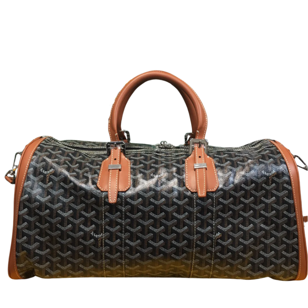 GOYARD BOSTON 50 TRAVEL BAG BLACK & TAN - Phantom Kicks