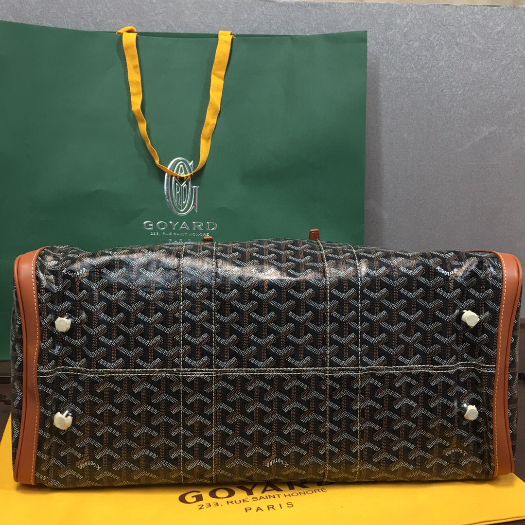 GOYARD BOSTON 50 TRAVEL BAG BLACK & TAN - Phantom Kicks