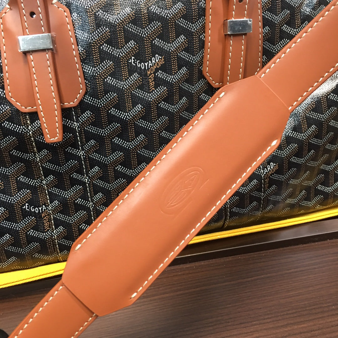 GOYARD BOSTON 50 TRAVEL BAG BLACK & TAN - Phantom Kicks
