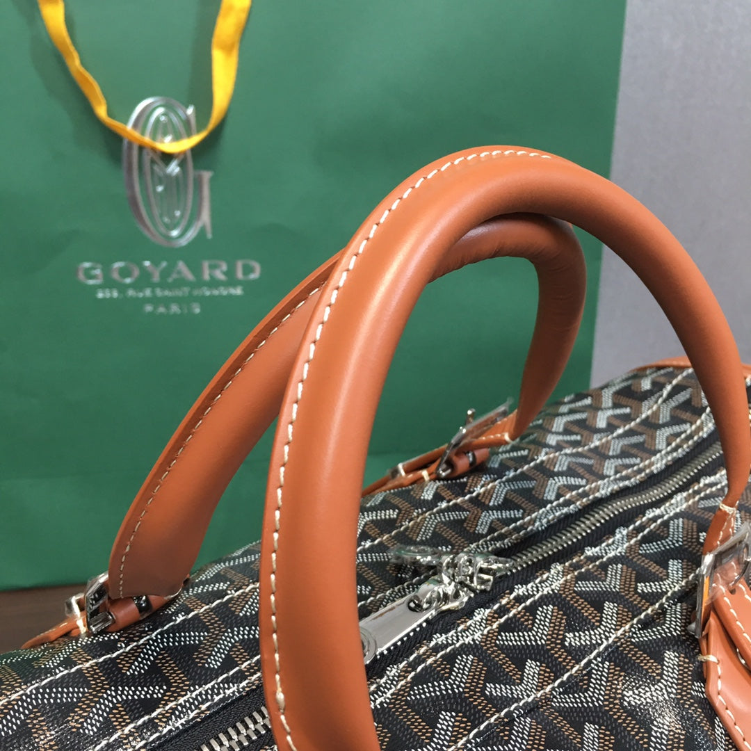 GOYARD BOSTON 50 TRAVEL BAG BLACK & TAN - Phantom Kicks