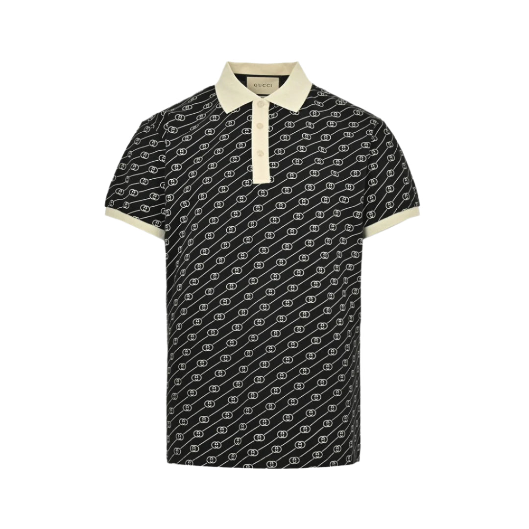 GUCCI GG PATTERN POLO SHIRT BLACK - Phantom Kicks