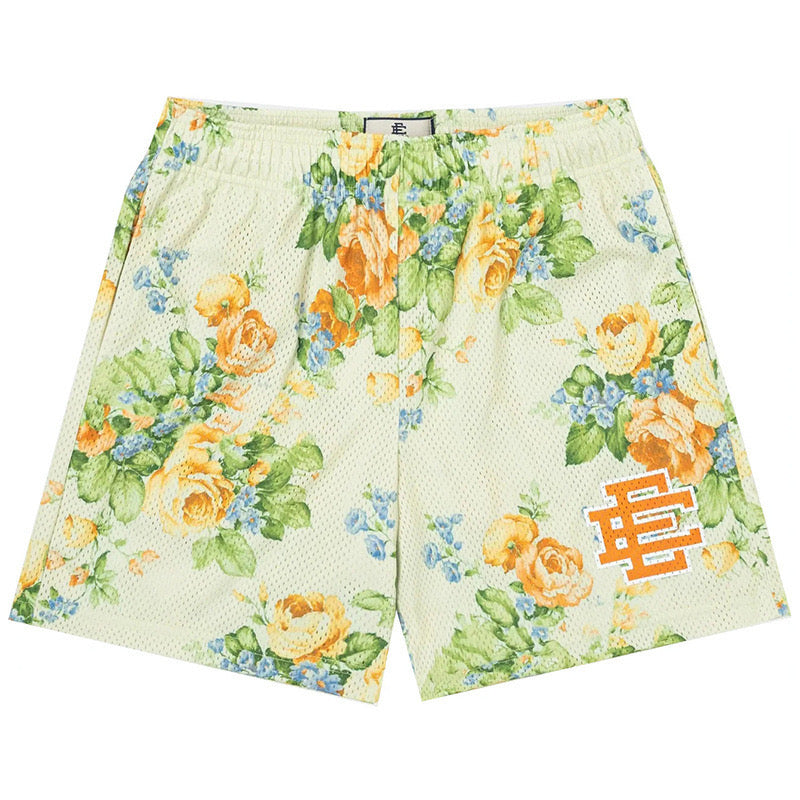 EE Mesh Short Yellow Roses On Green Bg - Phantom Kicks