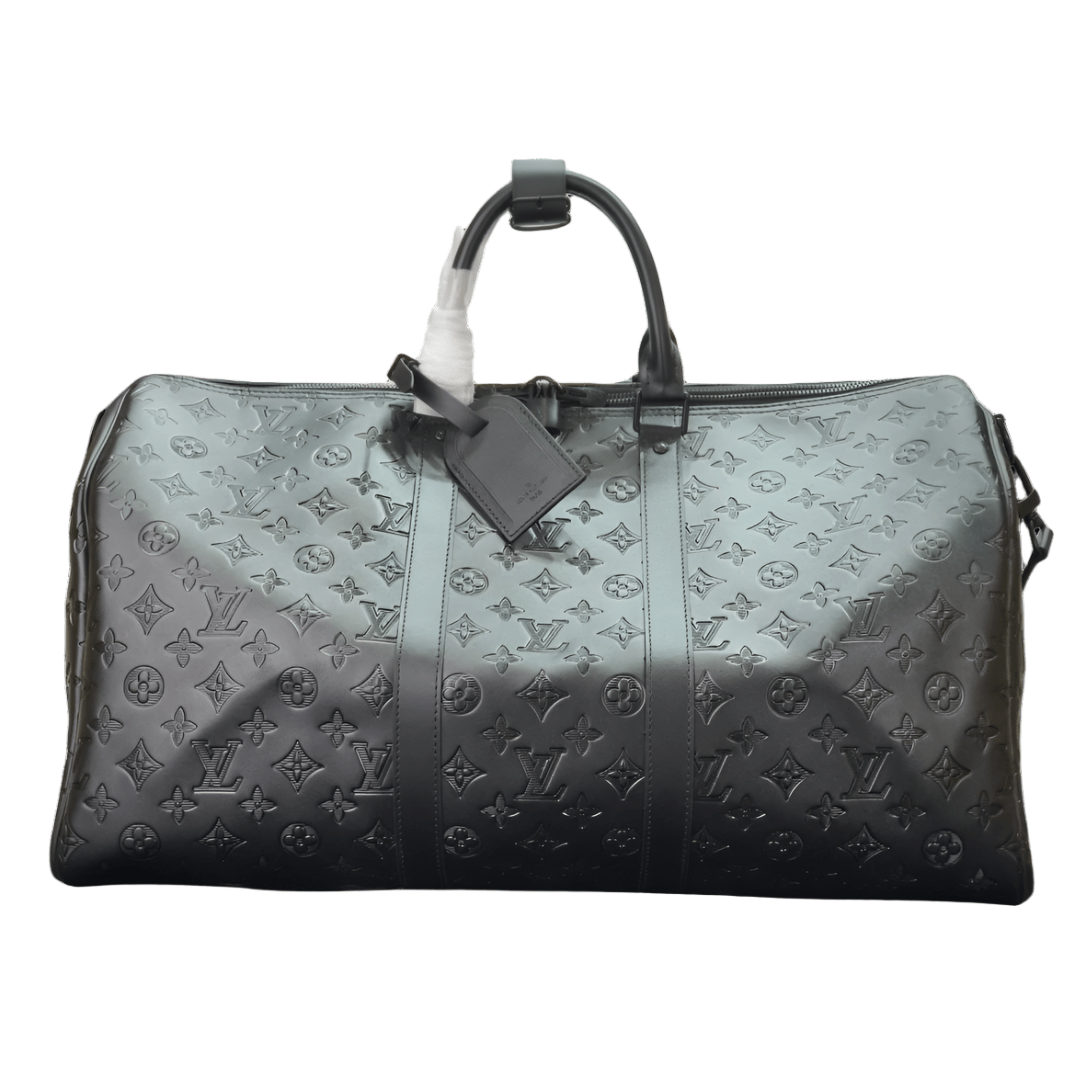 LOUIS VUITTON KEEPBALL 50 BLACK LEATHER TRAVEL BAG - Phantom Kicks