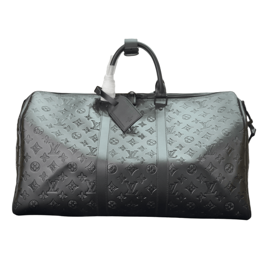 LOUIS VUITTON KEEPBALL 50 BLACK LEATHER TRAVEL BAG - Phantom Kicks