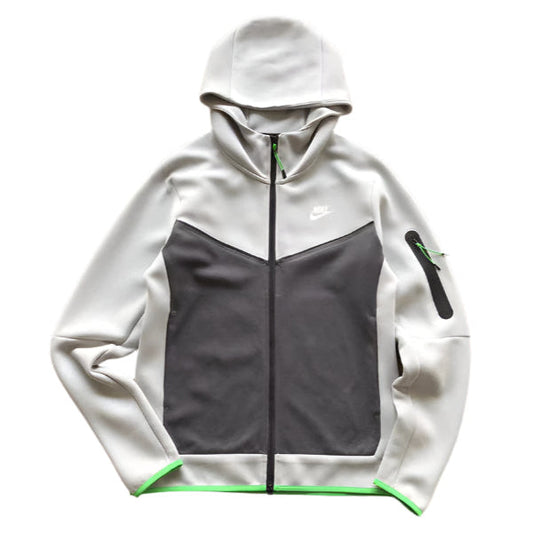 NIKE TECH FLEECE HOODIE x GREY/BLACK/GREEN - Phantom Kicks