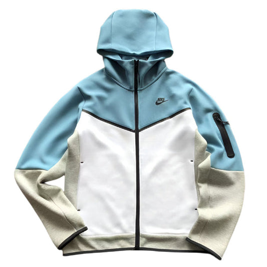 NIKE TECH FLEECE HOODIE x BABY BLUE/GREY/WHITE - Phantom Kicks