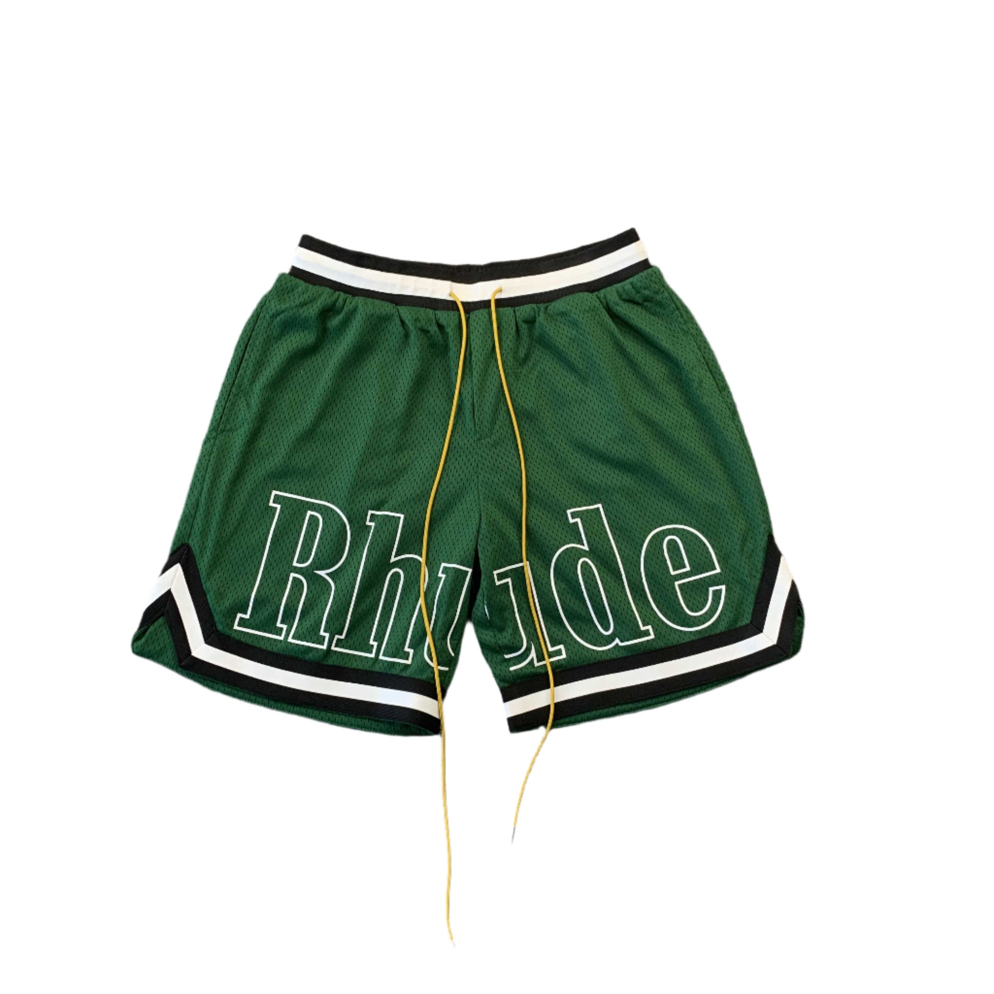 RHUDE COURT LOGO SHORTS GREEN - Phantom Kicks