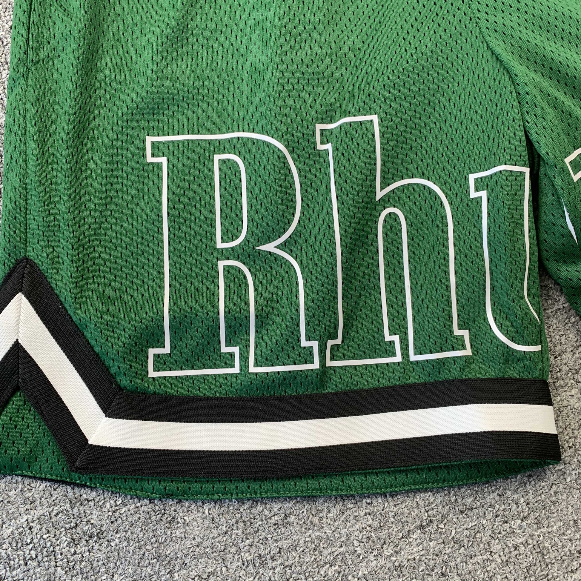 RHUDE COURT LOGO SHORTS GREEN - Phantom Kicks