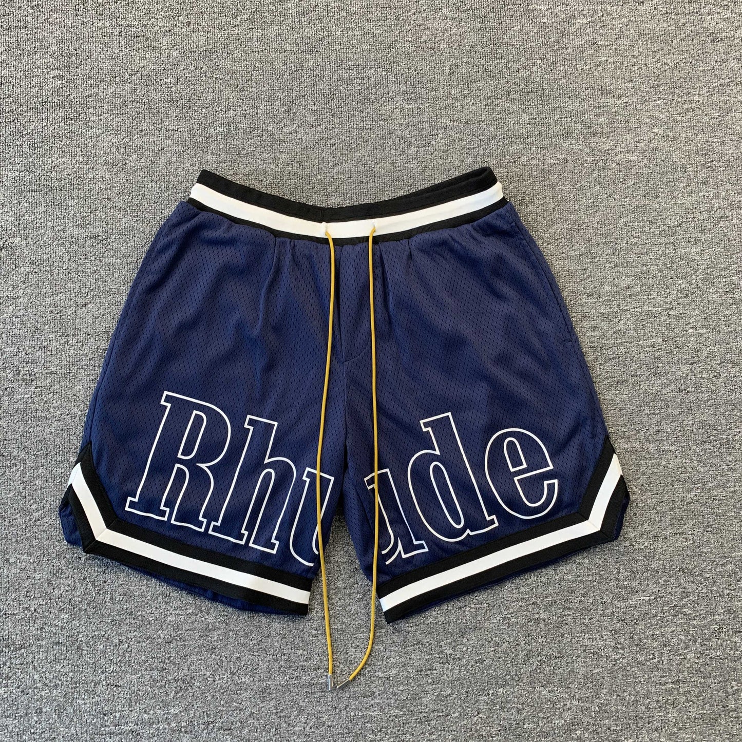 RHUDE COURT LOGO SHORTS NAVY - Phantom Kicks
