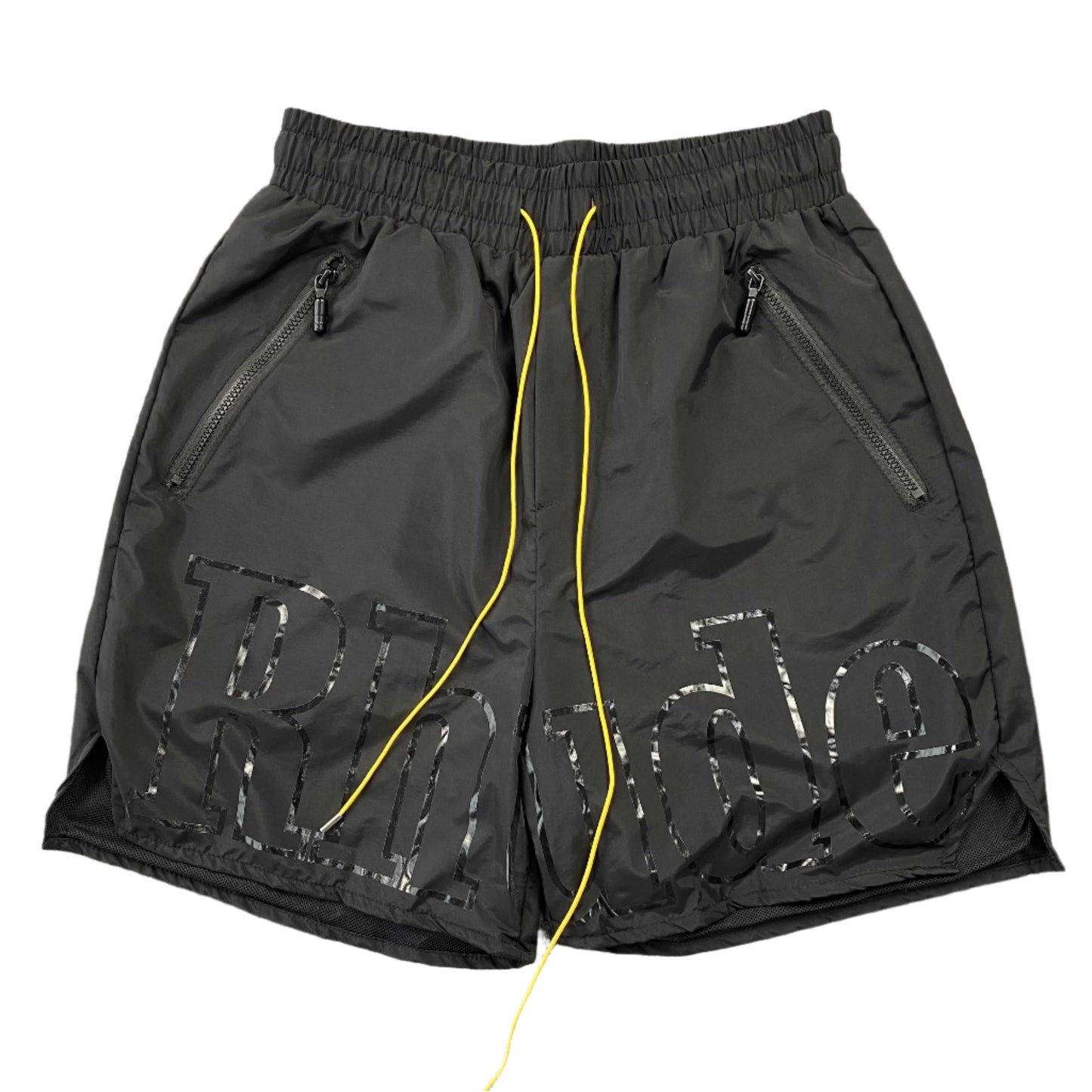 RHUDE RH LOGO SHORTS BLACK ON BLACK - Phantom Kicks