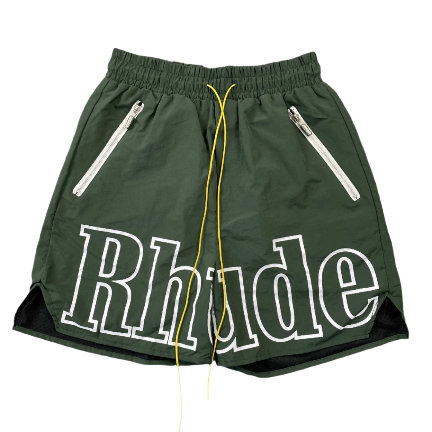 RHUDE RH LOGO SHORTS GREEN - Phantom Kicks