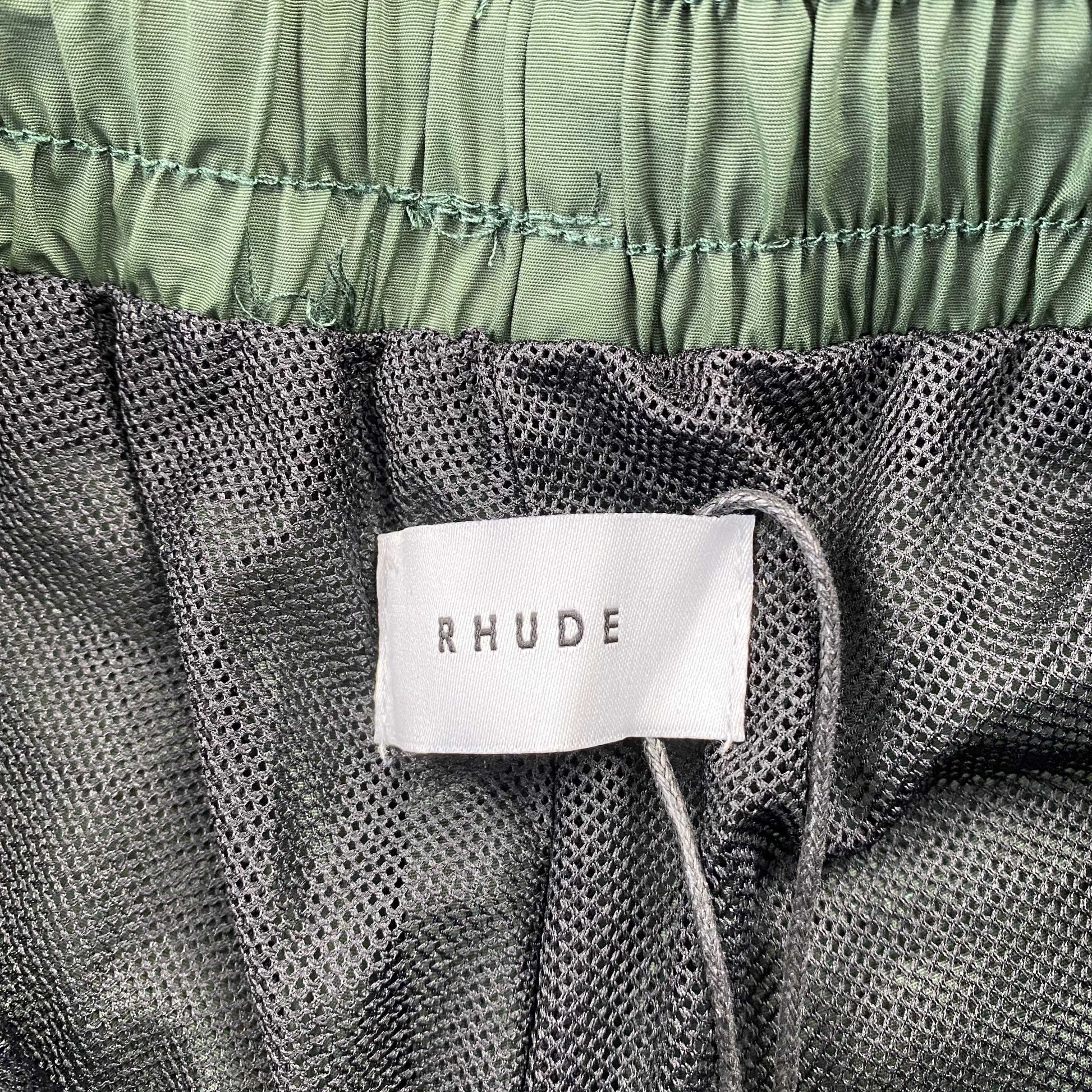 RHUDE RH LOGO SHORTS GREEN - Phantom Kicks