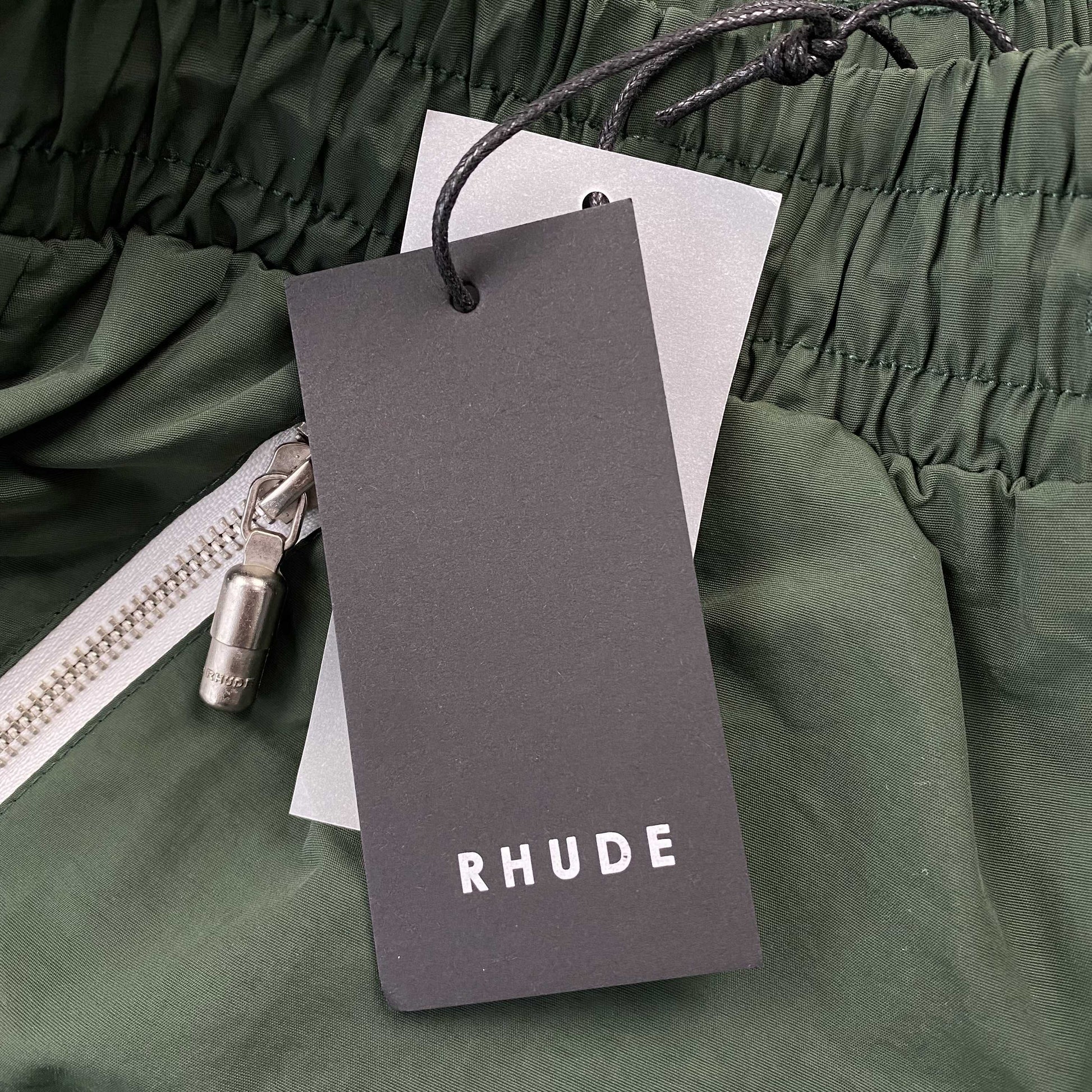 RHUDE RH LOGO SHORTS GREEN - Phantom Kicks