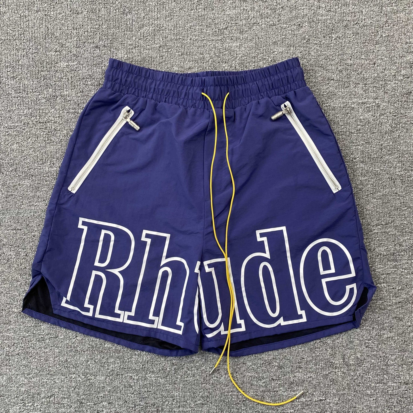 RHUDE RH LOGO SHORTS NAVY - Phantom Kicks