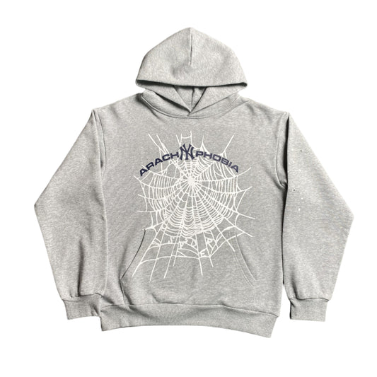 SP5DER ARACH NY PHOBIA HOODIE ASH GREY - Phantom Kicks