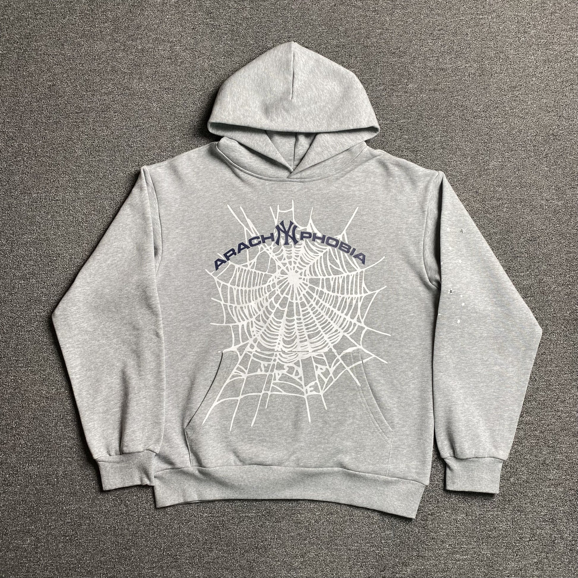 SP5DER ARACH NY PHOBIA HOODIE ASH GREY - Phantom Kicks