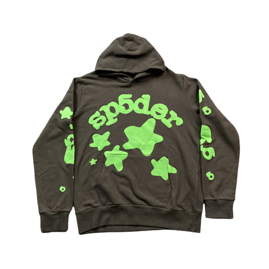 SP5DER BELUGA HOODIE SLATE GREY/GREEN - Phantom Kicks