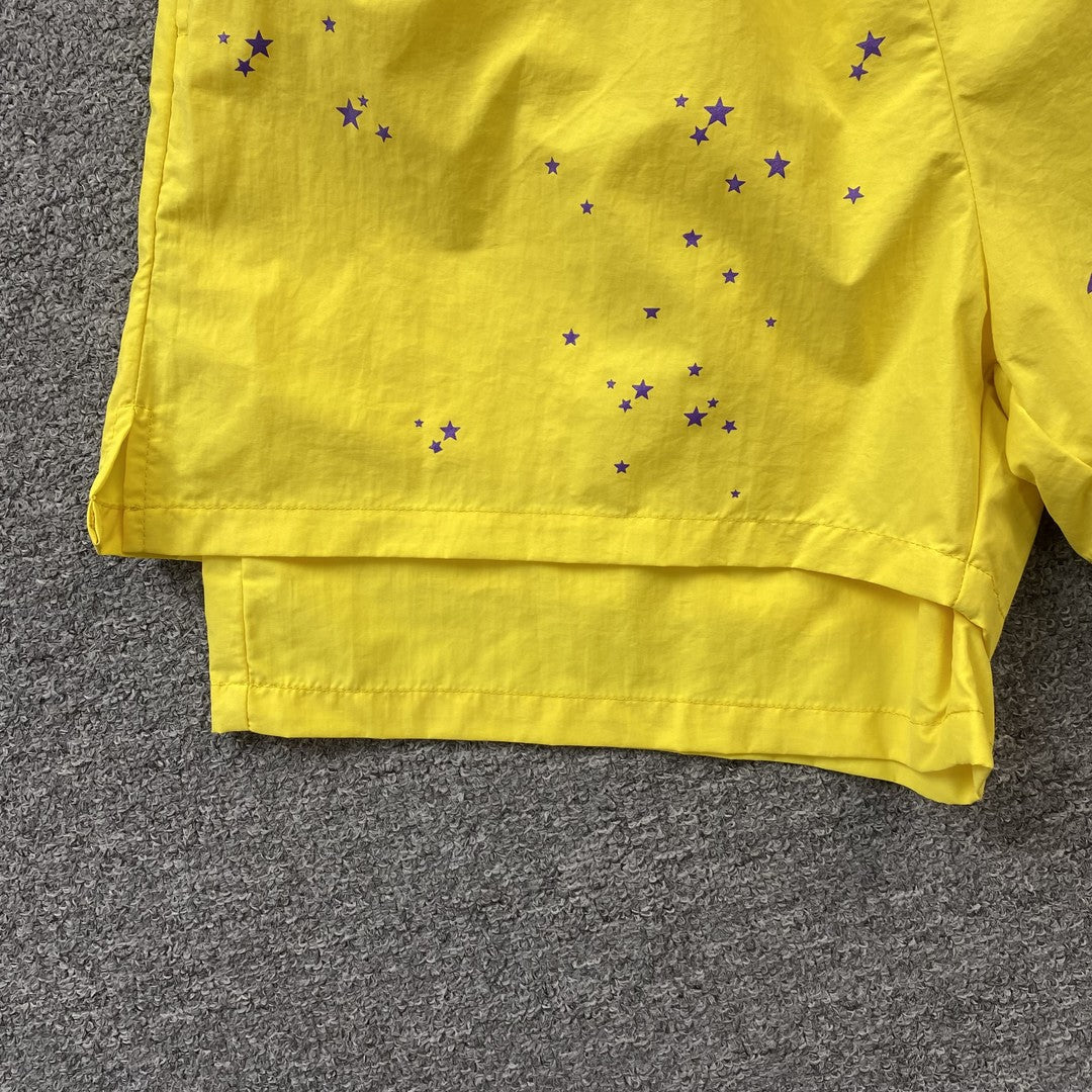SP5DER DOUBLE LAYER SHORTS YELLOW - Phantom Kicks