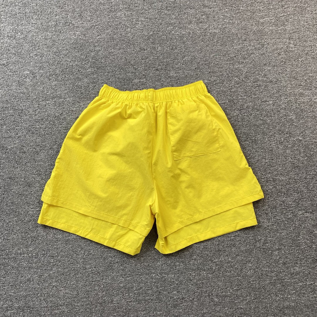 SP5DER DOUBLE LAYER SHORTS YELLOW - Phantom Kicks