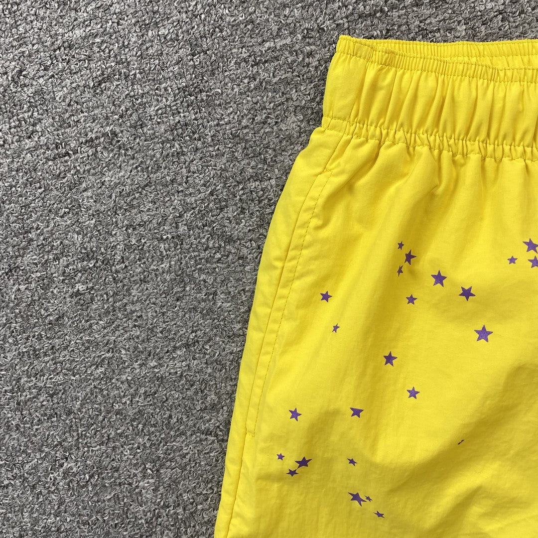 SP5DER DOUBLE LAYER SHORTS YELLOW - Phantom Kicks