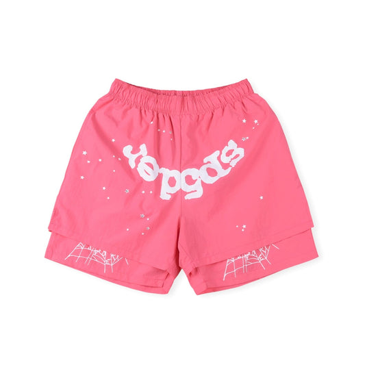 SP5DER OG WEB DOUBLE LAYER SHORTS PINK - Phantom Kicks