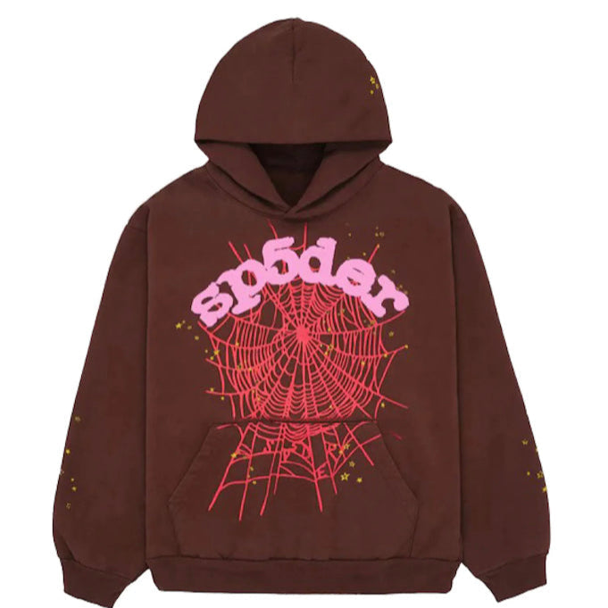 SP5DER WEB HOODIE BROWN - Phantom Kicks