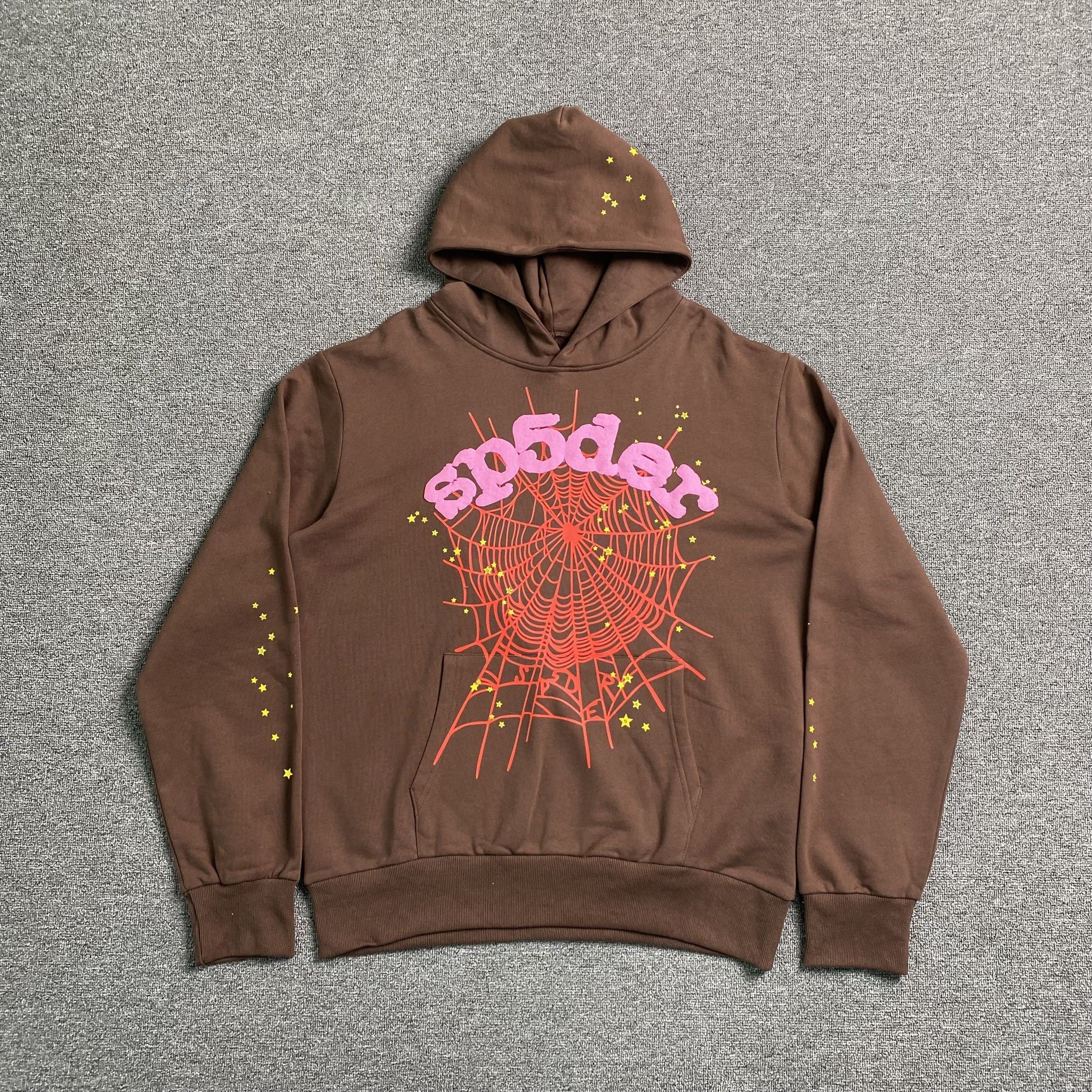 SP5DER WEB HOODIE BROWN - Phantom Kicks