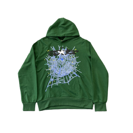 SP5DER WEB HOODIE HUNTER GREEN - Phantom Kicks