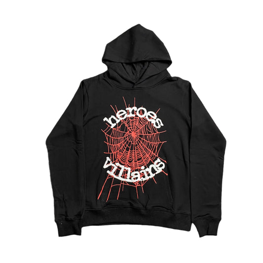 SP5DER x METRO BOOMIN HEROS AND VILLAINS HOODIE BLACK - Phantom Kicks