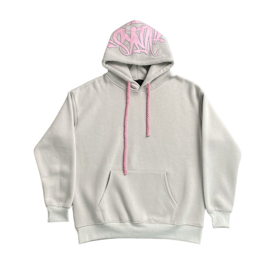 SYNA WORLD HOOD LOGO HOODIE GREY PINK - Phantom Kicks