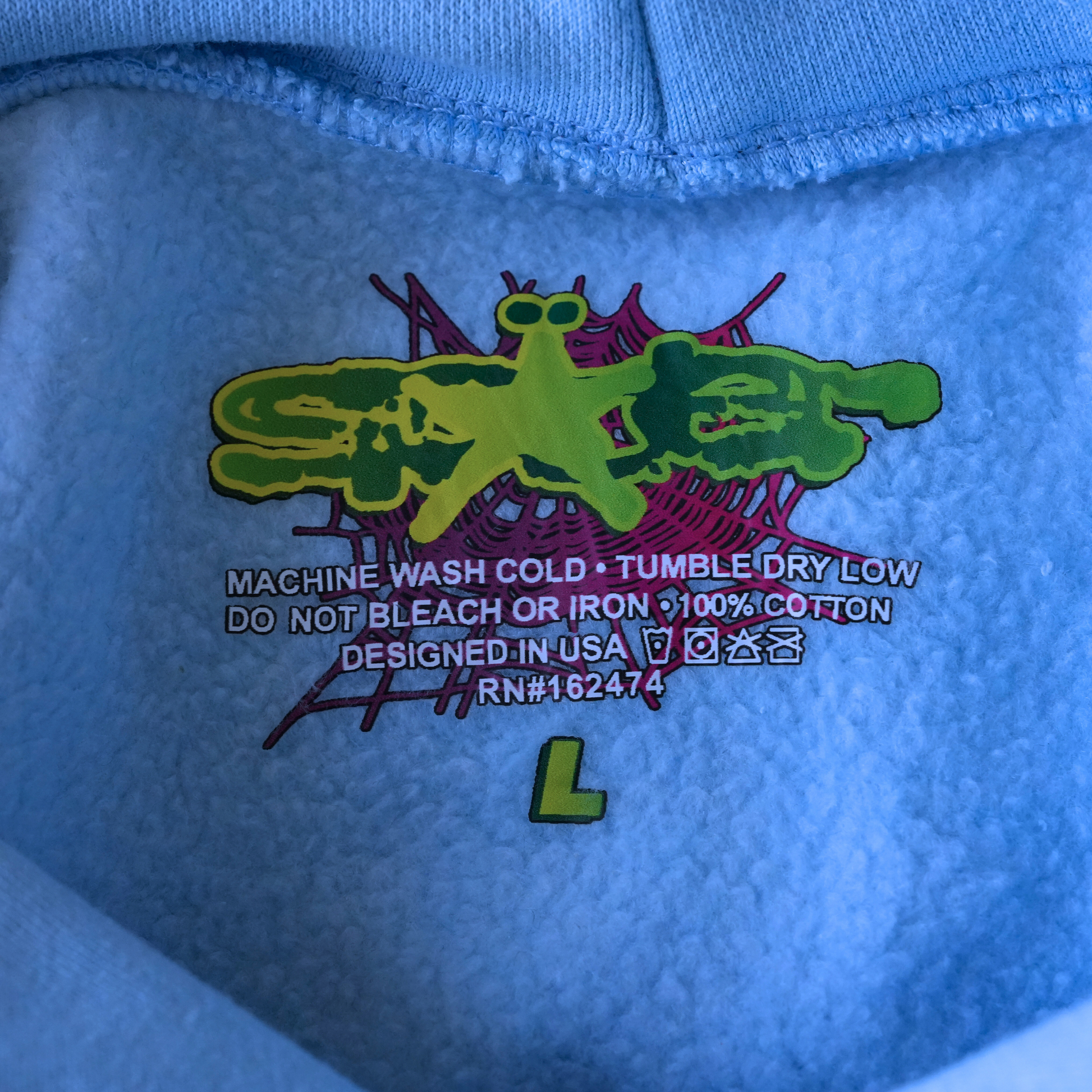 SP5DER WEB HOODIE SKY BLUE - Phantom Kicks