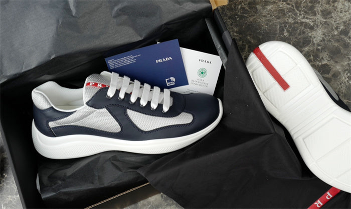 PRADA AMERICA'S CUP LEATHER NAVY SILVER - Phantom Kicks