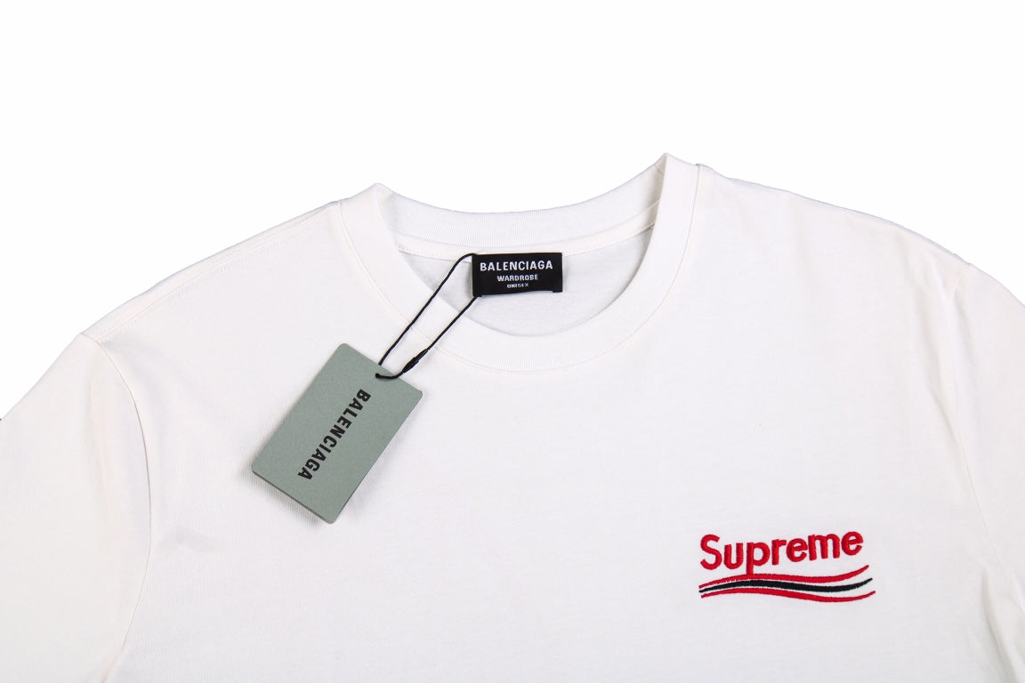 BALENCIAGA x SUPREME RED S T-SHIRT WHITE - Phantom Kicks