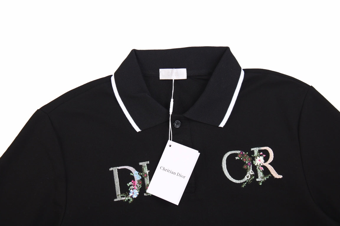 Dior Polo Shirt with Floral Logo Design - Phantom Kicks