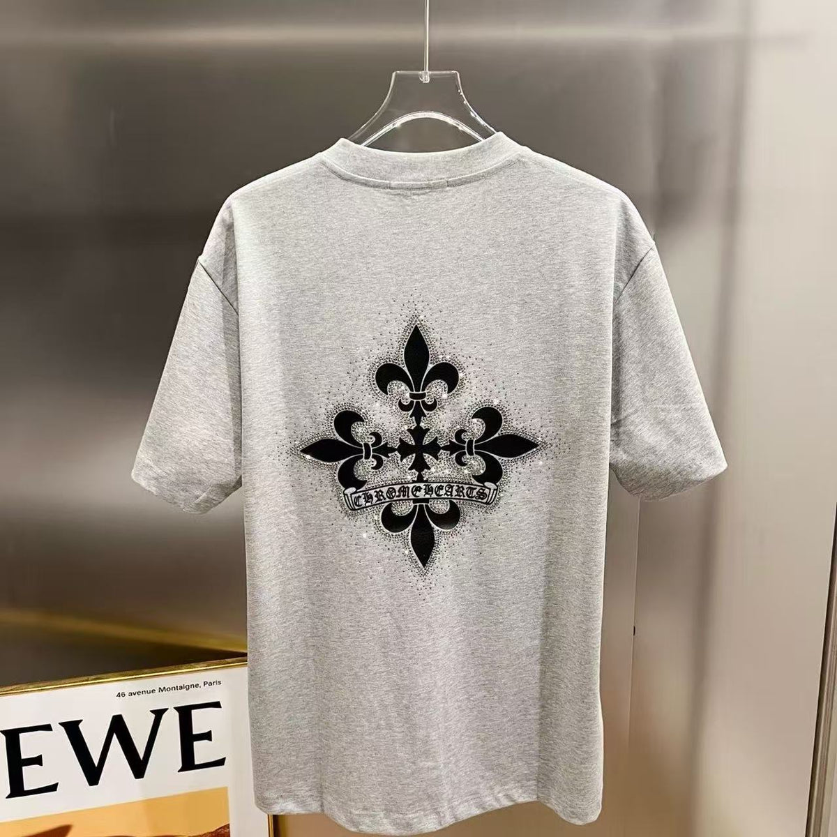Chrome Hearts Classic Crewneck T-Shirt in Grey/Black