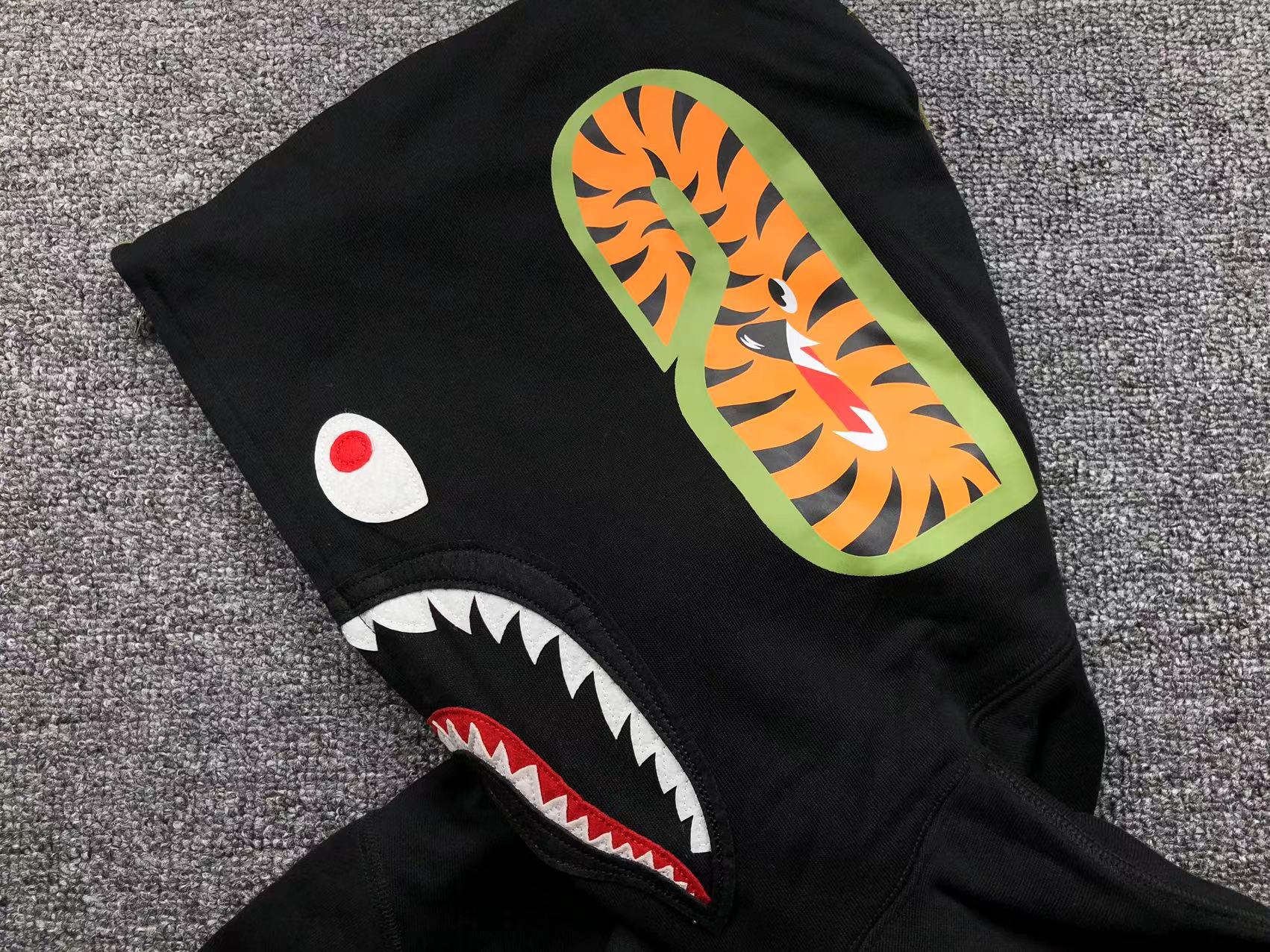 BAPE SHARK FULL ZIP HOODIE BLACK - Phantom Kicks