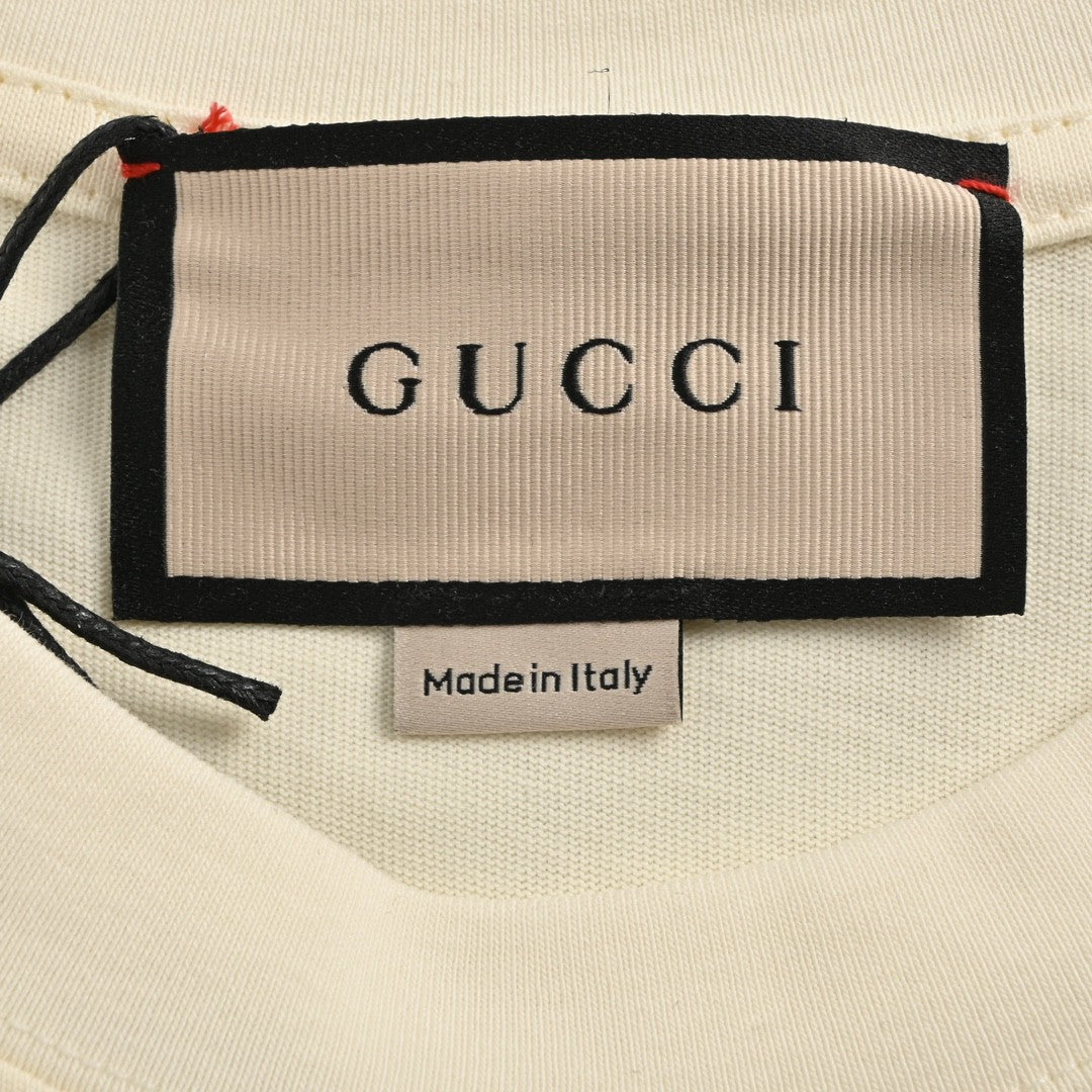 Gucci Cream T-Shirt with Dragon Cartoon - Phantom Kicks