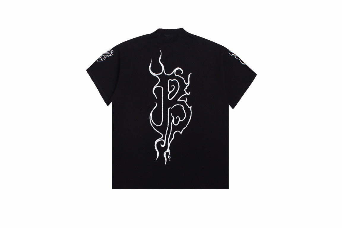 Balenciaga T-shirt with Gothic Flame Logo - Phantom Kicks