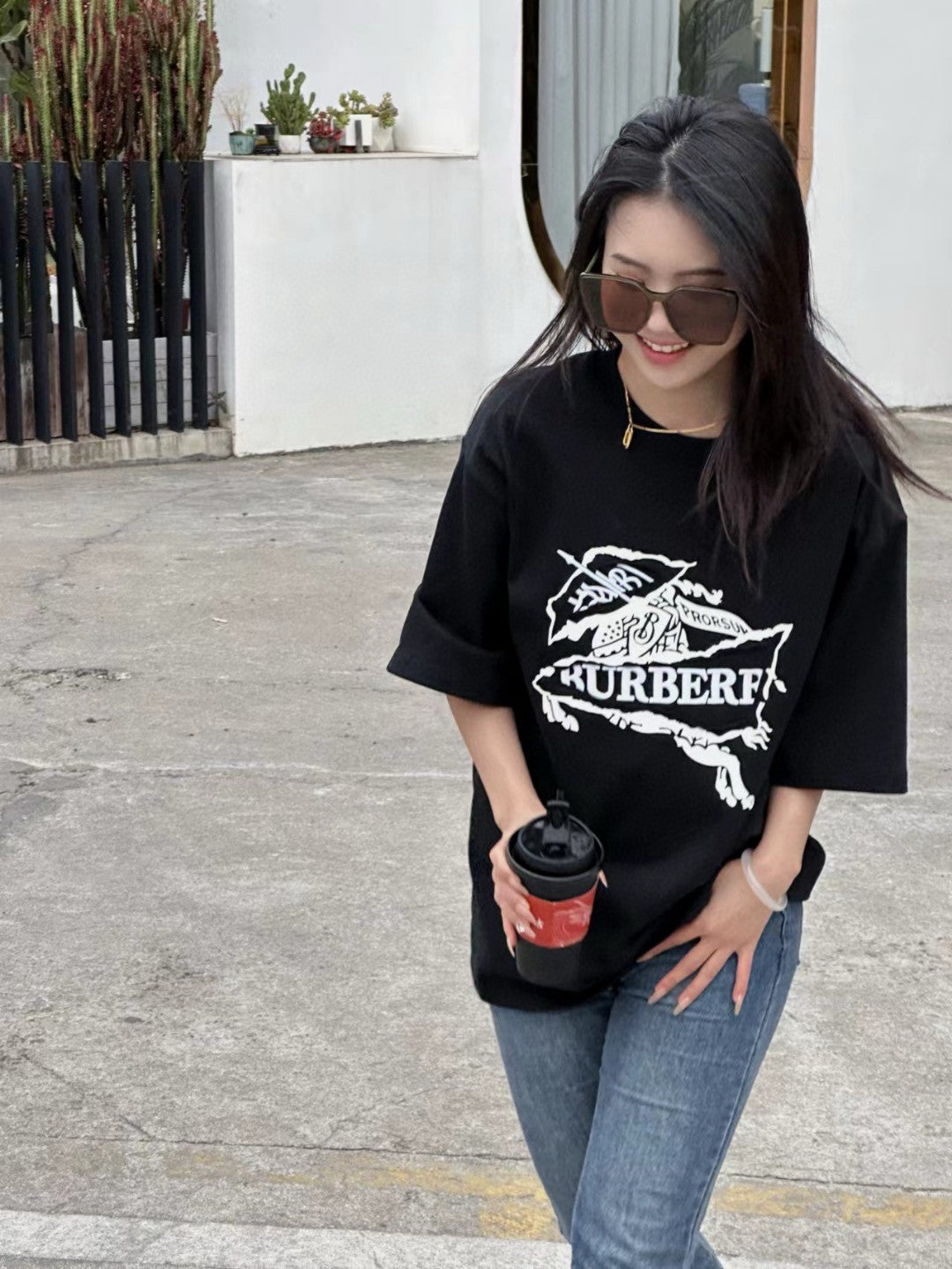 Burberry T-Shirt - Black with Graphic Design - Phantom Kicks