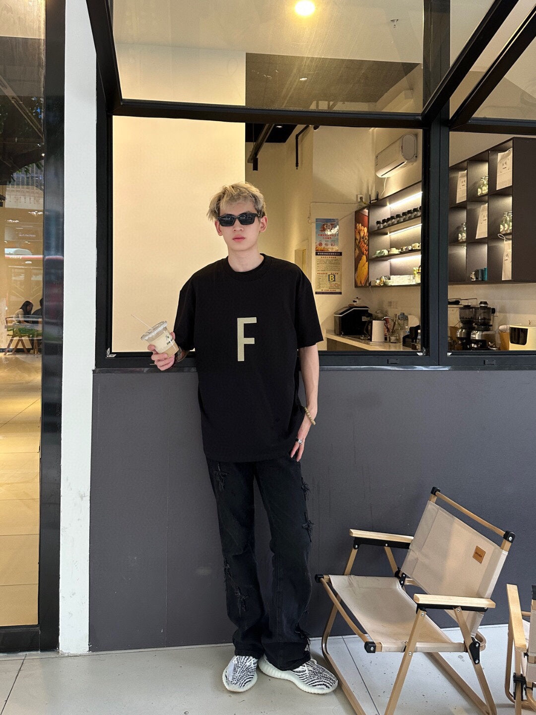 Fear of God Letter F T-Shirt (Black) - Phantom Kicks