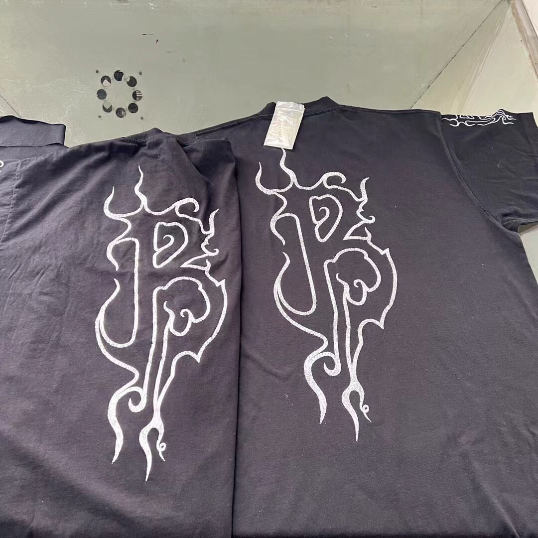 Balenciaga T-shirt with Gothic Flame Logo - Phantom Kicks