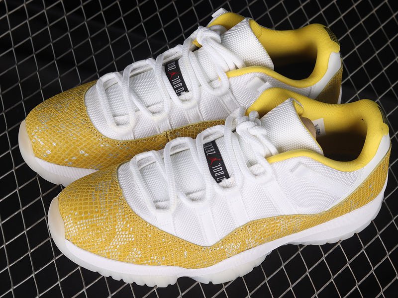 AIR JORDAN 11 LOW YELLOW SNAKESKIN WHITE - Phantom Kicks
