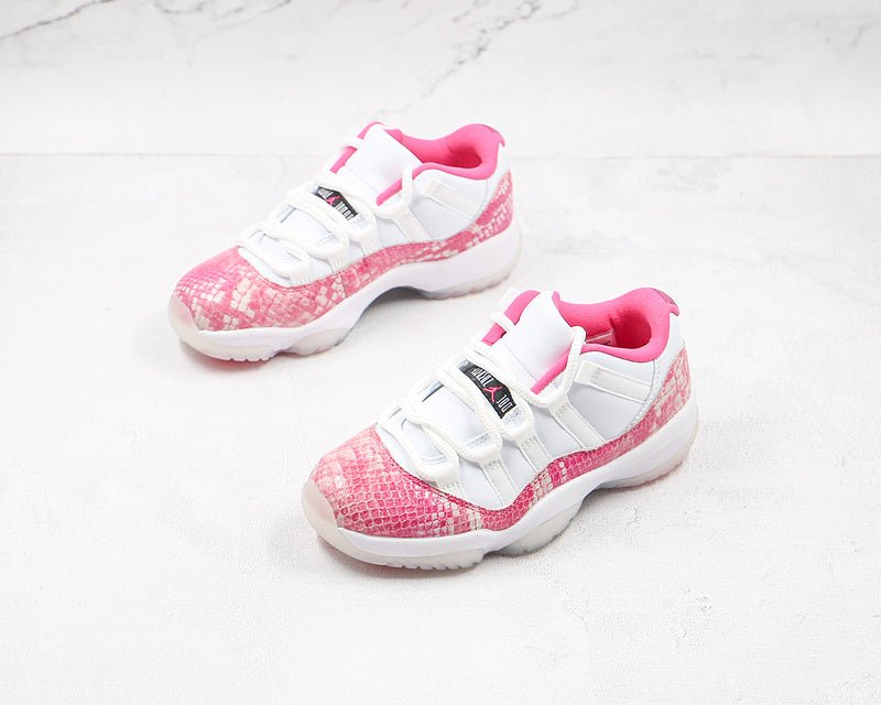 AIR JORDAN 11 RETRO LOW PINK SNAKESKIN WHITE/WATERMELON/BLACK - Phantom Kicks