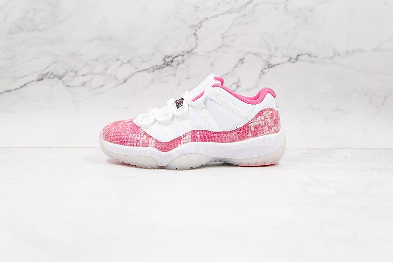 AIR JORDAN 11 RETRO LOW PINK SNAKESKIN WHITE/WATERMELON/BLACK - Phantom Kicks