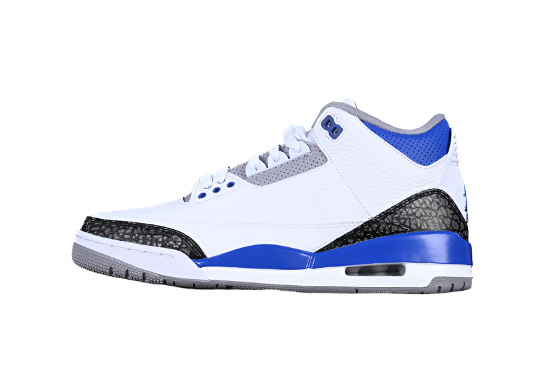 AIR JORDAN 3 RACER BLUE WHITE/GREY/BLACK/BLUE - Phantom Kicks