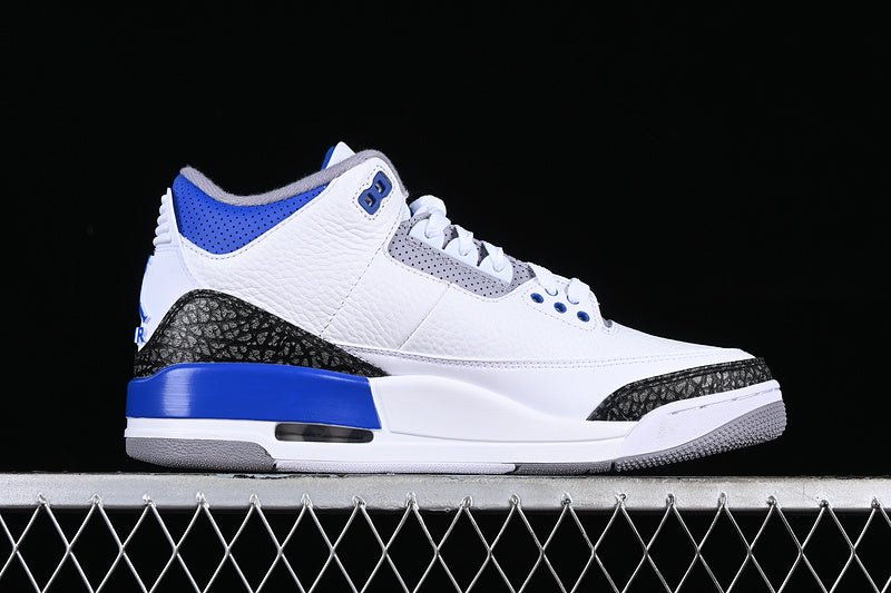 AIR JORDAN 3 RACER BLUE WHITE/GREY/BLACK/BLUE - Phantom Kicks