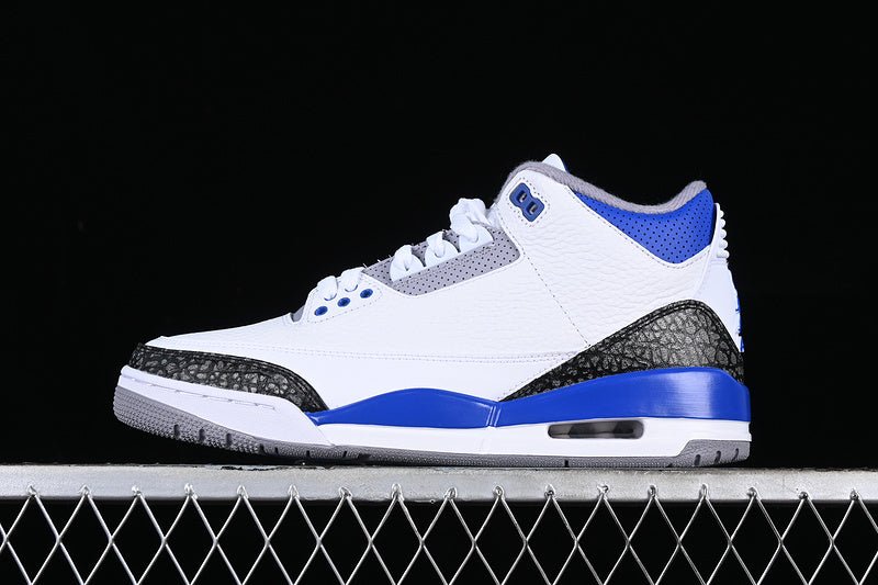 AIR JORDAN 3 RACER BLUE WHITE/GREY/BLACK/BLUE - Phantom Kicks