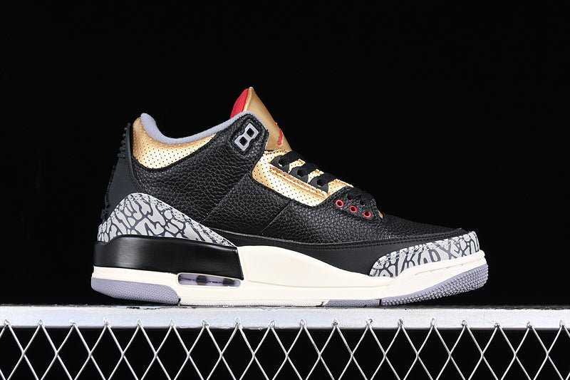 AIR JORDAN 3 RETRO BLACK/FIRE RED/METALLIC GOLD/CEMENT GREY - Phantom Kicks